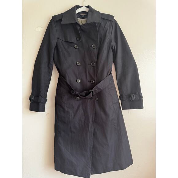 Brooks Brothers Women’s wool / cotton Classic Trench Coat Navy Blue size 4 - Picture 2 of 12